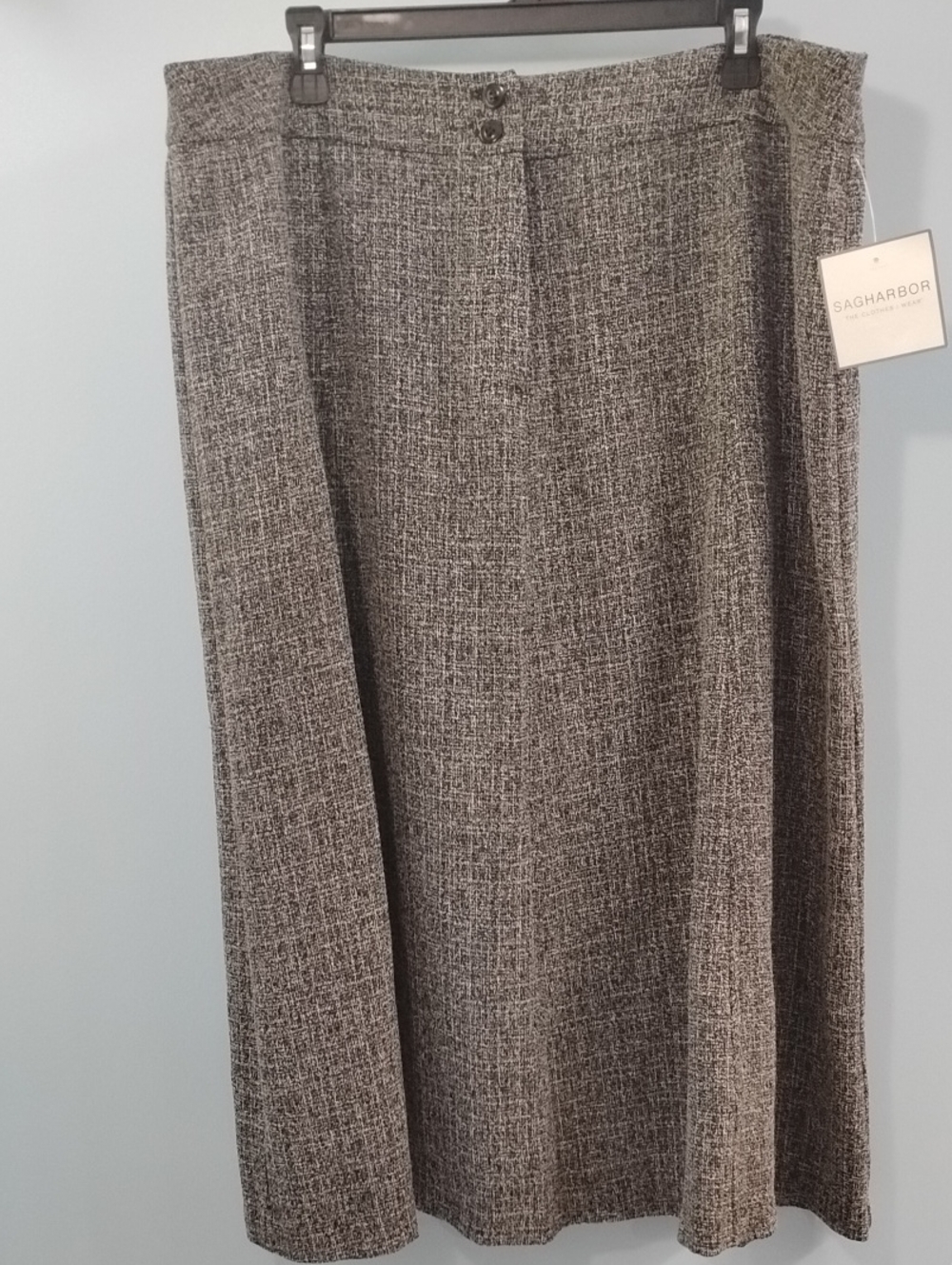 NWT Sag Harbor Gray Textured Midi Skirt Size 18